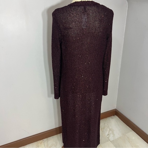 NWT WHBM Burgundy Long Cardigan Whimsigoth Vamp Dark Romance Knit Duster Sweater - Picture 6 of 8